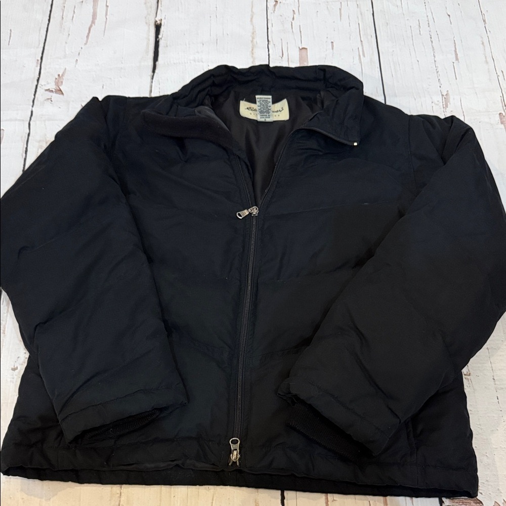 Eddie Bauer Black Puffer Jacket w/ Goose Down Filling